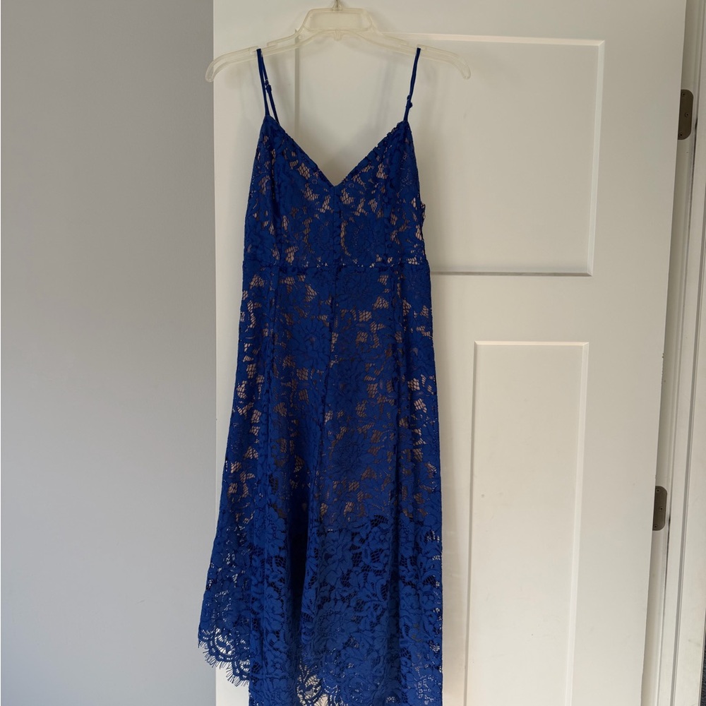 Lulu's Beige and Blue Dress